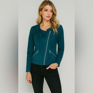 🌷✨Thalia Sodi Teal Leather Jacket